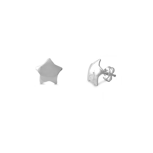 Silver Stud Earrings - Star