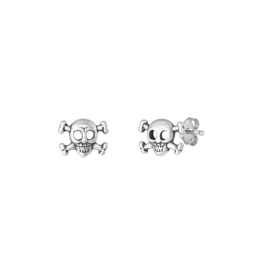 Silver Stud Earrings - Skull