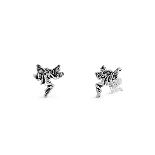 Silver Stud Earrings - Fairy