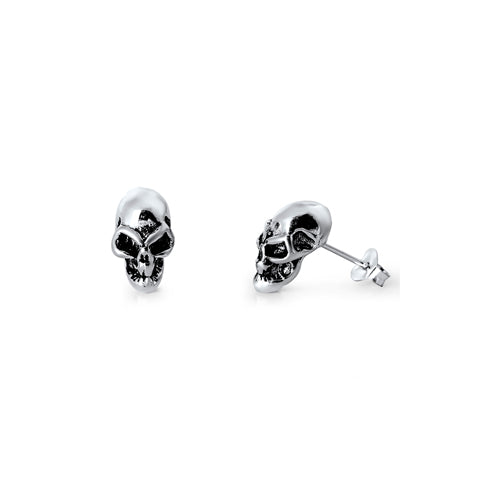 Silver Stud Earrings - Skull