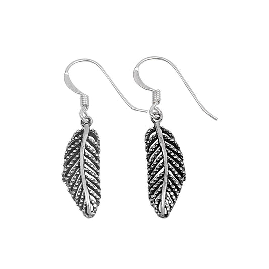 Silver Earrings - Feather