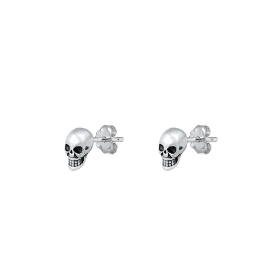 Silver Stud Earrings - Skull