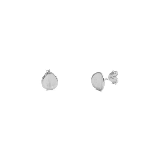 Silver Stud Earrings - Distorted Circle
