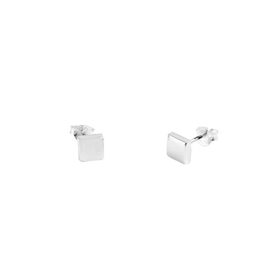 Silver Stud Earrings - Square