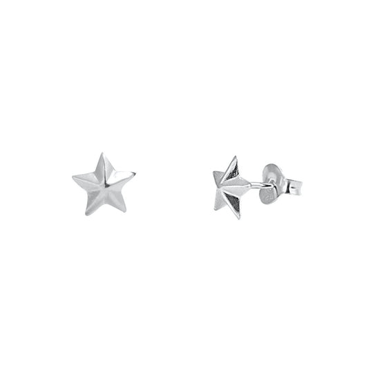 Silver Stud Earrings - Star