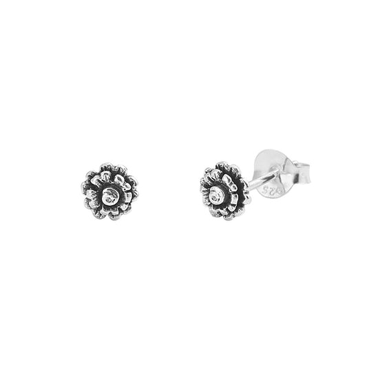 Silver Stud Earrings - Flower