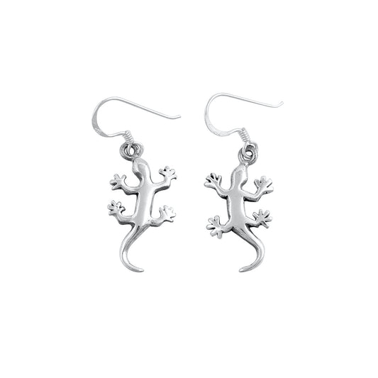 Silver Earrings - Gecko