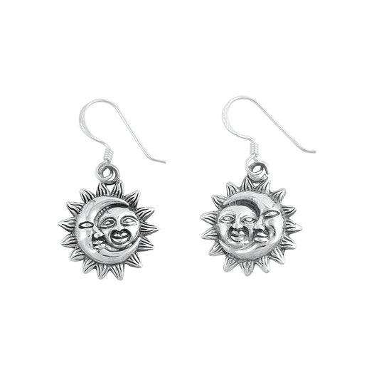 Silver Earrings - Sun and Moon