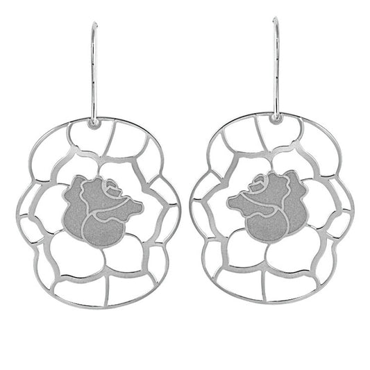 Silver Earrings - Rose