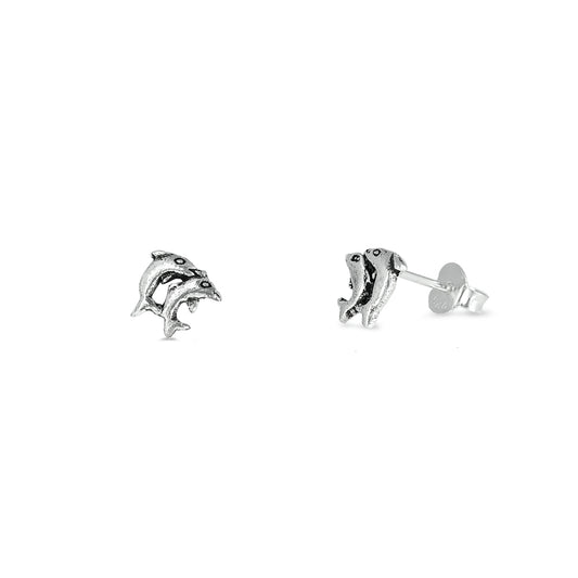 Silver Earrings - Dolphins