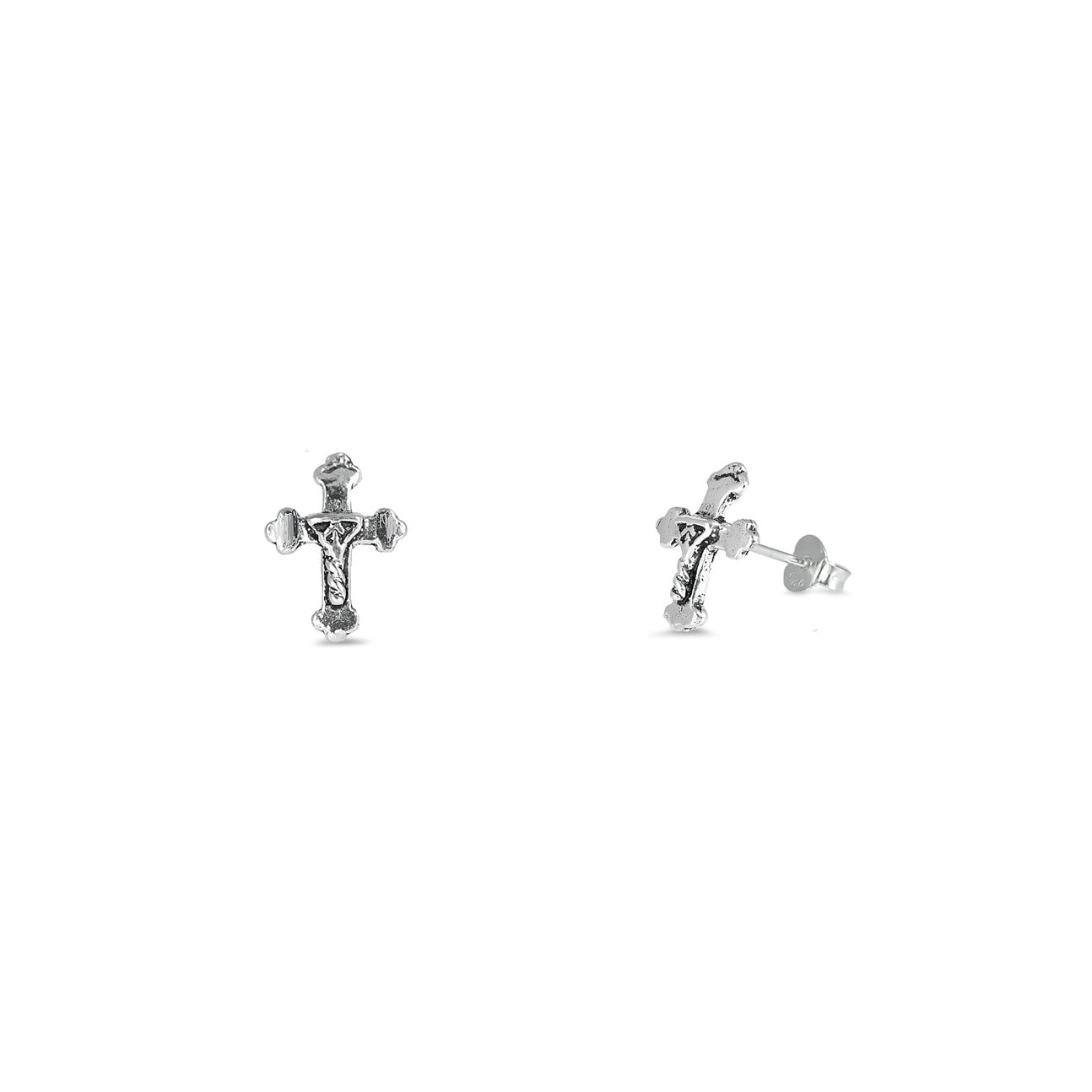 Silver Earrings - Cross