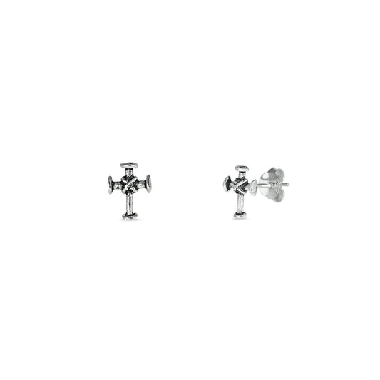 Silver Earrings - Cross