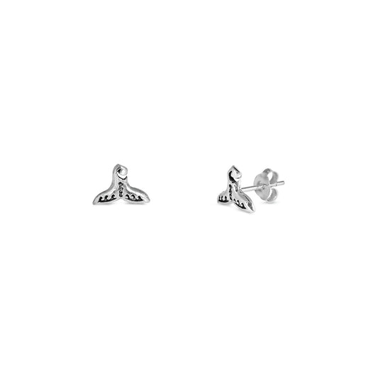 Silver Earrings - Whale Tail