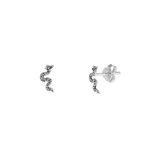 Silver Earrings - Snake