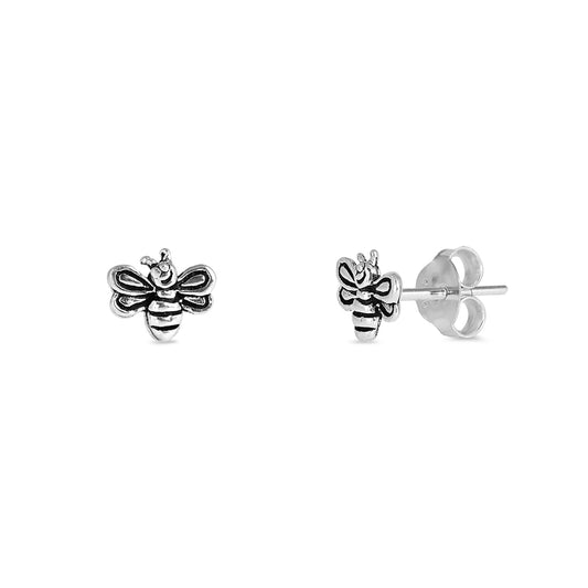 Silver Earrings - Bee