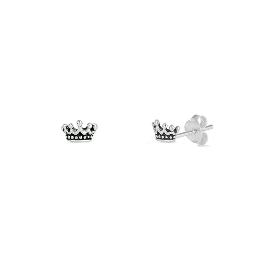 Silver Earrings - Crown