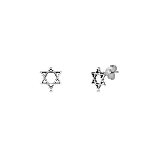 Silver Earrings - Jewish Star