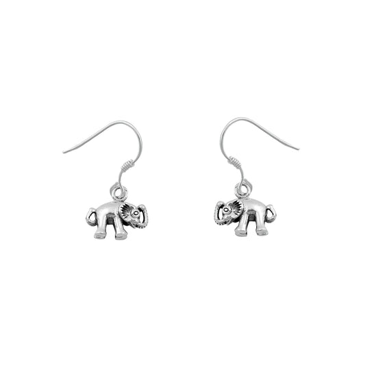 Silver Earrings - Elephant