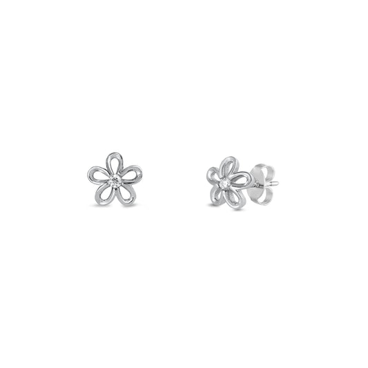 Silver Stud Earrings - Flower