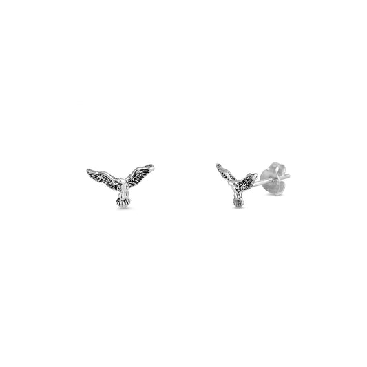 Silver Stud Earrings - Eagle