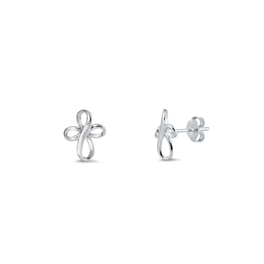 Silver Stud Earrings - Cross