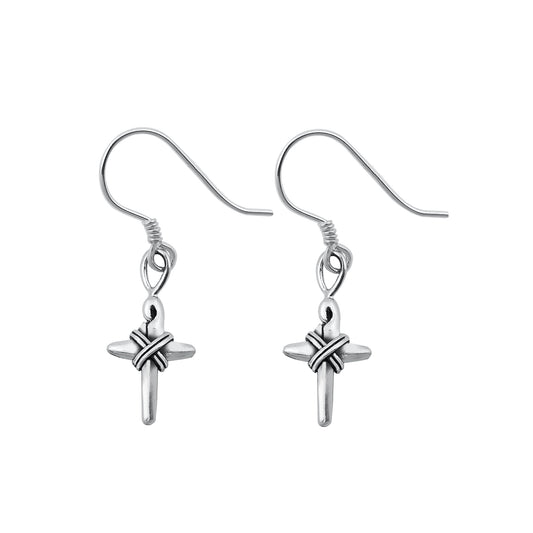 Silver Stud Earrings - Cross