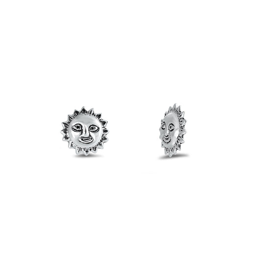 Silver Stud Earrings - Sun