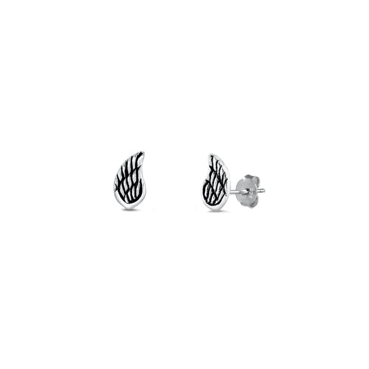 Silver Stud Earrings - Wing