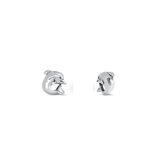 Silver Stud Earrings - Dolphin