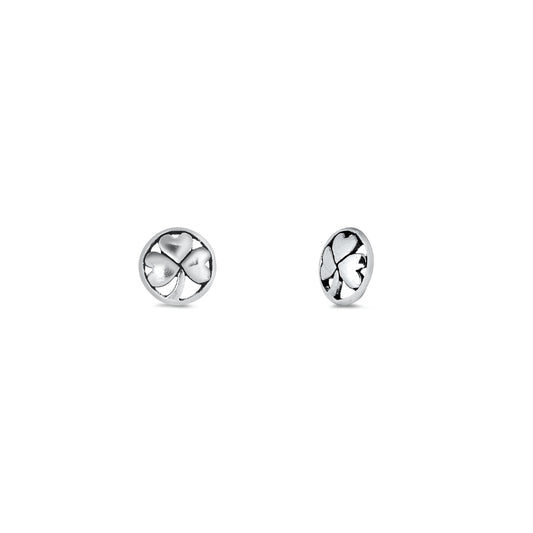 Silver Stud Earrings - Shamrock