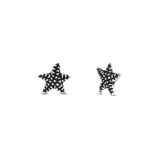 Silver Stud Earrings - Starfish