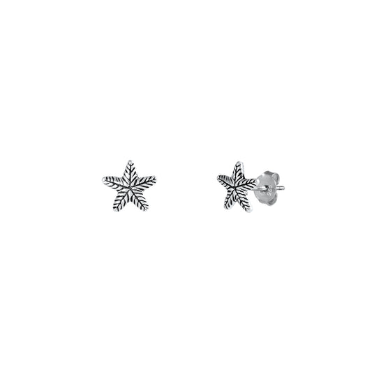 Silver Stud Earrings - Starfish