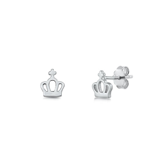 Silver Earrings with CZ - Crown