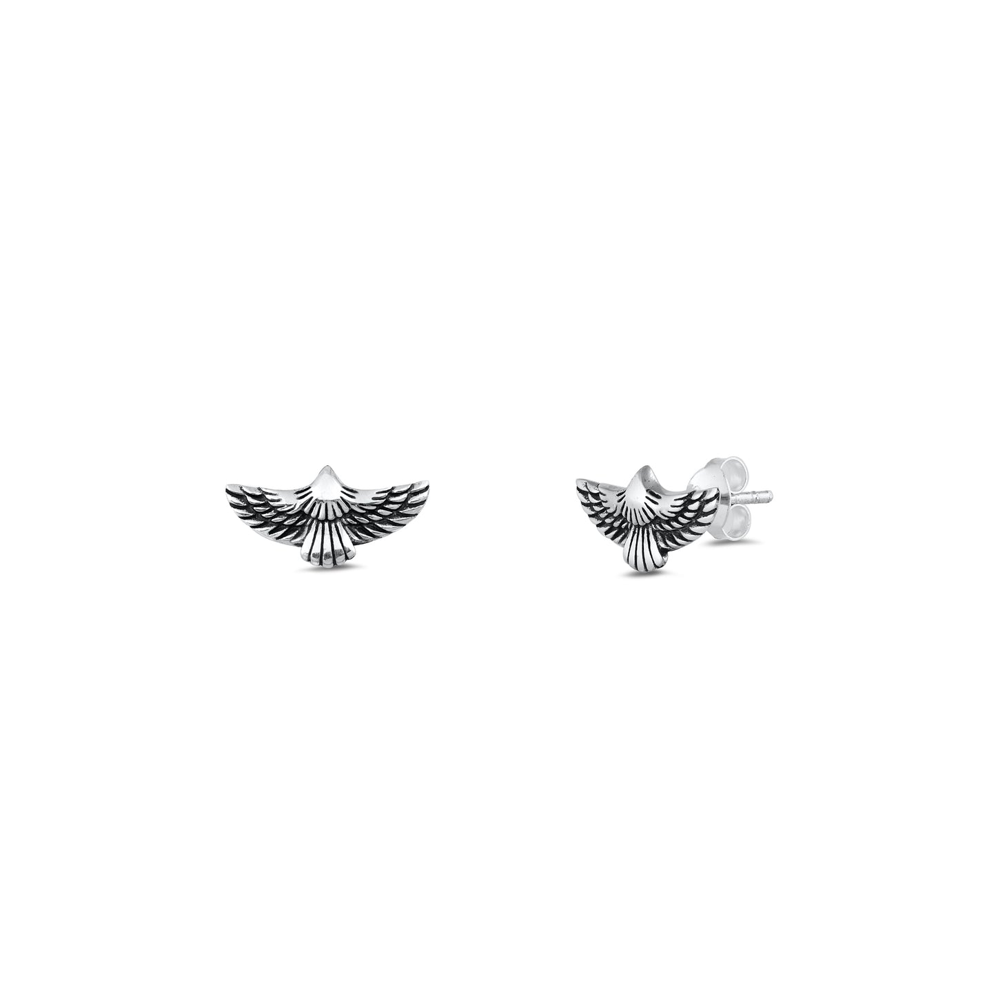 Silver Stud Earrings - Eagle