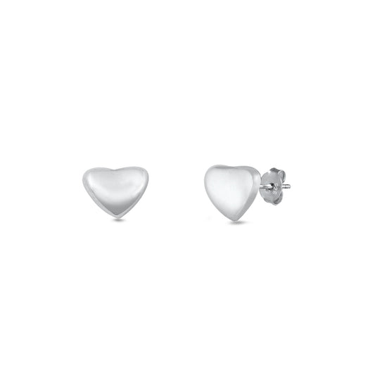 Silver Earrings - Pebble Heart
