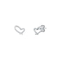 Silver Earrings with CZ - Heart