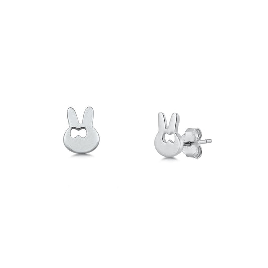 Silver Earrings with CZ - Rabbit