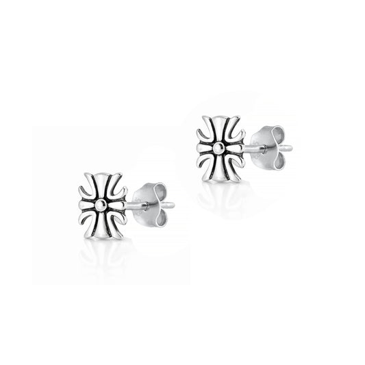 Silver Earrings - Medieval Cross