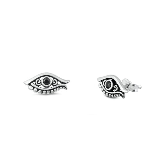 Silver Stud Earrings - Egyptian Eye