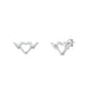 Silver Stud Earrings - Heart & Wings
