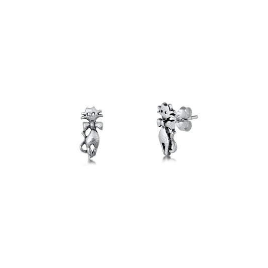 Silver Earrings - Cat