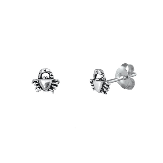 Silver Earrings - Crab