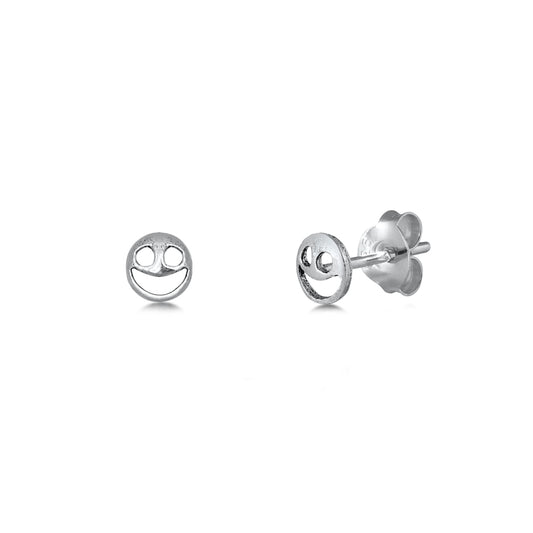 Silver Earrings - Smiley Face