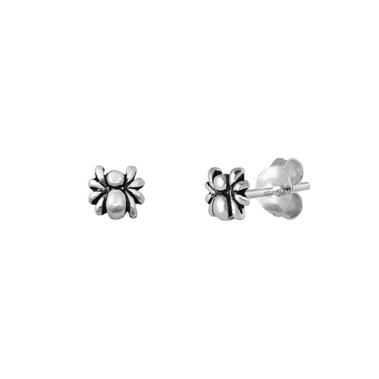 Silver Stud Earrings - Spider