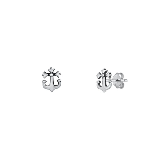 Silver Earrings - Anchor