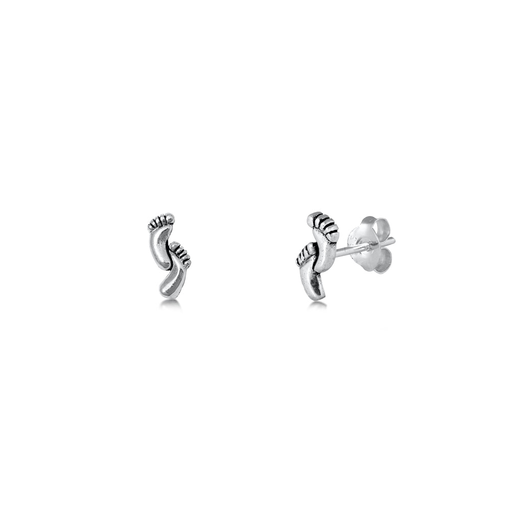 Silver Earrings - Feet