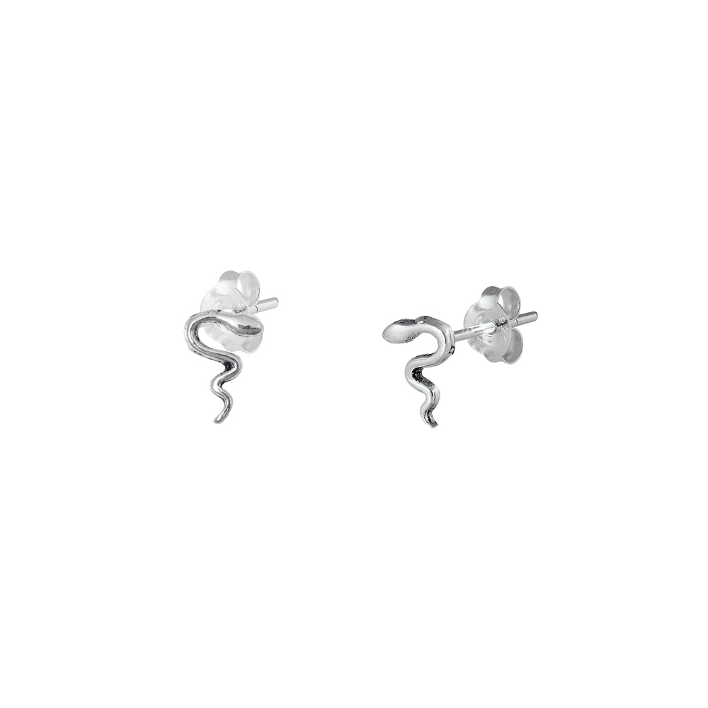 Silver Earrings - Snake
