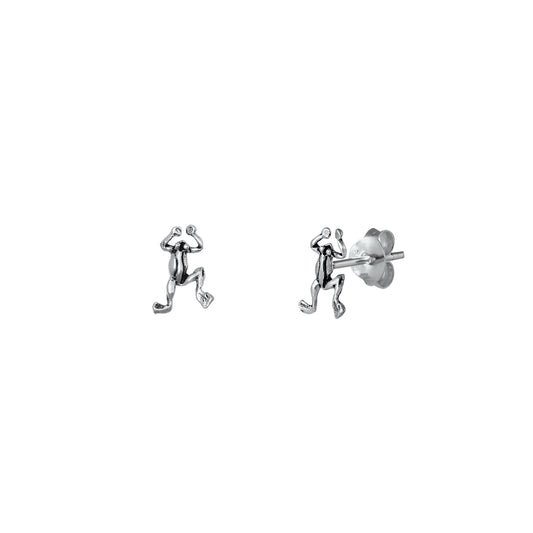 Silver Earrings - Frog