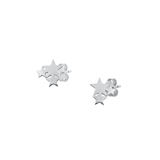 Silver Stud Earrings - Stars