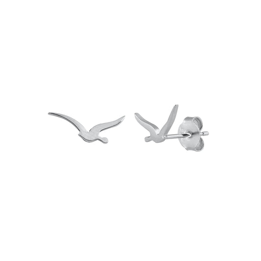 Silver Stud Earrings - Seagull